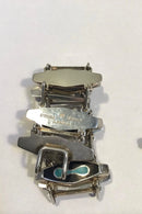 John Rørvig Sterling Sølv Emalje Armbånd og Øreklips