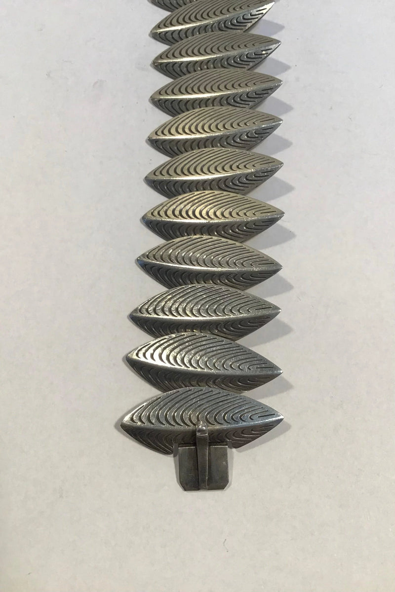 Anton Michelsen Sterling Sølv Bladformet led Armbånd