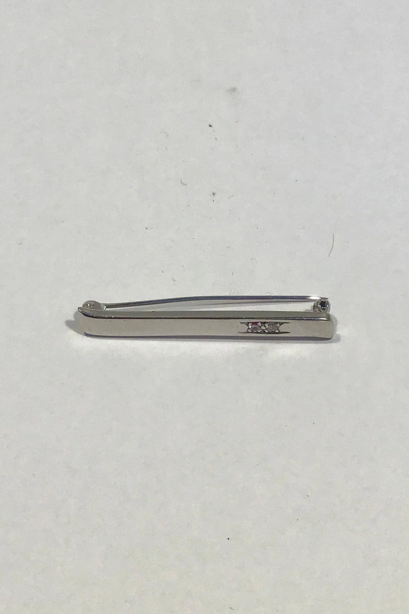 Jos. Kahn A/S 14 K Hvidguld Broche/slipsenål