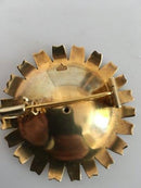 Anton Michelsen Margueritte Broche i Forgyldt Sterling Sølv og Hvid Emalje.