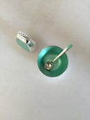 Anton Michelsen Salt & Pebersæt i Sterling Sølv med grøn emalje