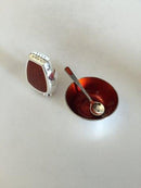 Anton Michelsen Salt & Pebersæt i Sterling Sølv med rød emalje