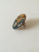 Bent Knudsen Sterling Silver ring with light stone No 204