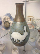 Bing & Grondahl Art Nouveau Unique Vase by Achton Friis with Rabbits