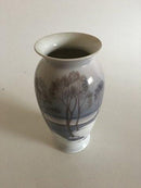 Bing & Grondahl Art Nouveau Vase with Snow Landscape No 8591/370