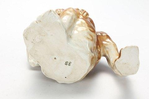 Bing & Grøndahl Stentøjsfigur i Lystre Glasur af Gauguin/Knud Kyhn Abe med Unge