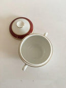 Bing & Grøndahl Wagner Sukkerskål No 94. Vinrød og Guld Bord.