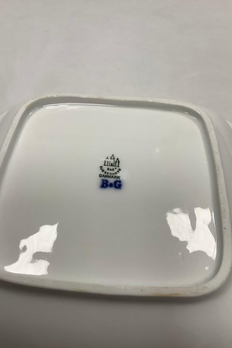 Bing og Grøndahl Jubilæumsstel / Blå Nellike firkantet skål