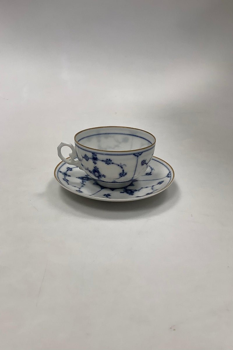 Bing and Grondahl Blue Fluted Plain / Blue Traditional Teacup with Main Depot mark