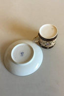 Carl Tielsch / Altwasser Dark brown Mocca cup decorated with flower frieze and gold. From 1875-1909