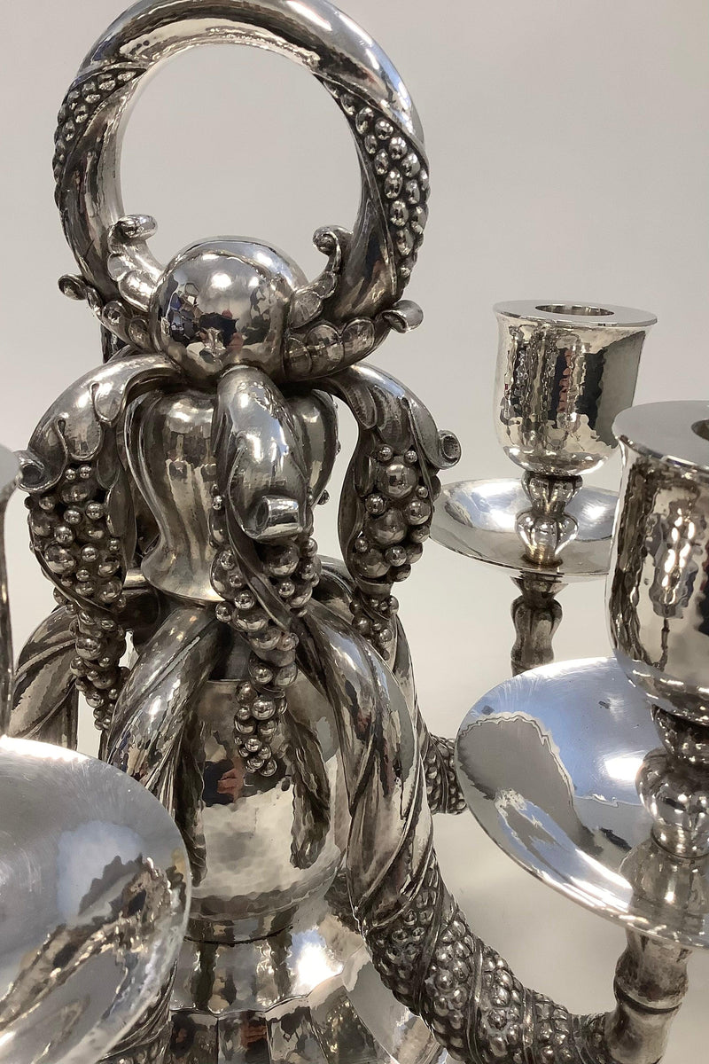 Georg Jensen Sterling Sølv Grape Kandelabra 5-armet No 383A