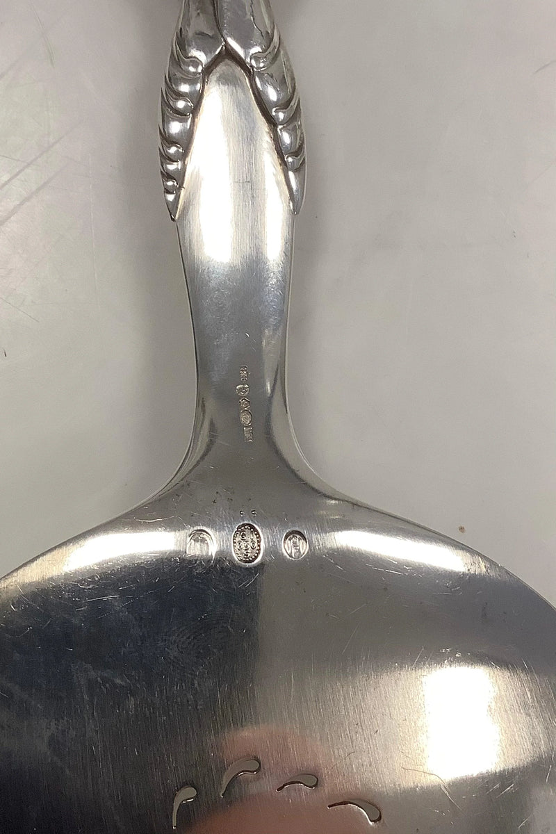 Georg Jensen Sølv Ornamental Fiske Serveringsgaffel og spade  No 55