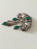 Dansk Skønvirke Broche med Grønne Sten af William Fuglede, København 1907-1937