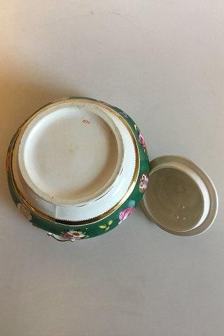 Engelsk Porcelæns sukkerskål med guld og blomster