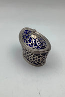 Engelsk William Comyns & Sons Ltd Sterling Sølv skål med låg og glasindsats