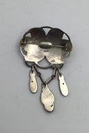Evald Nielsen Art Nouveau Sølv Broche (Månesten)