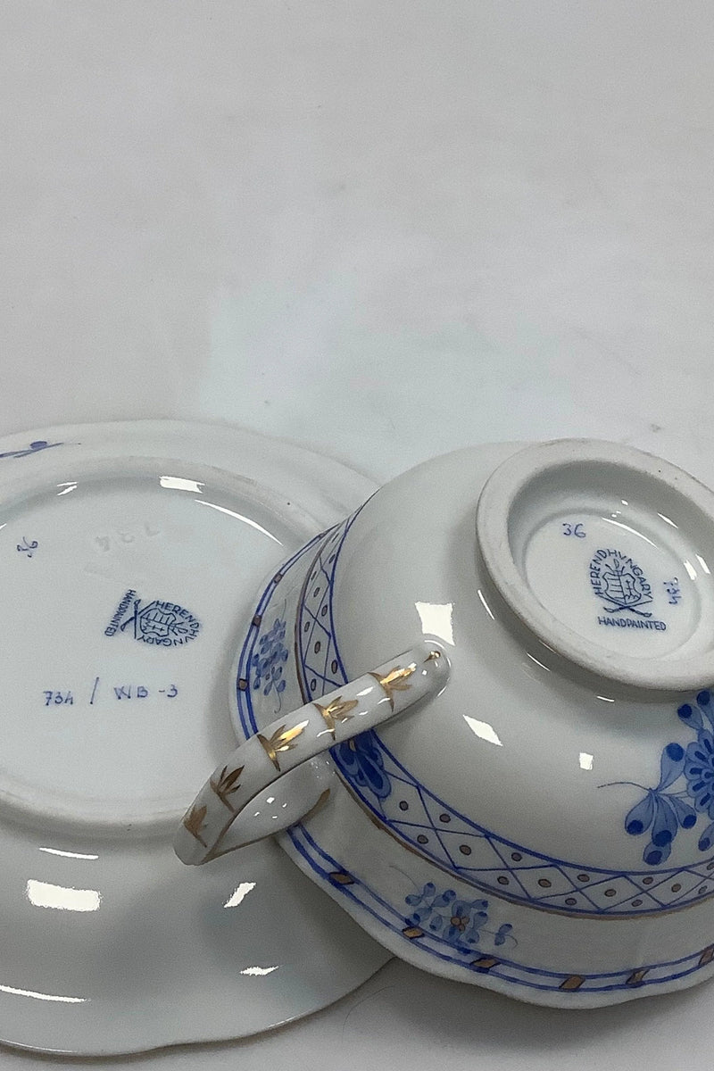 Herend Ungarn Thekop med underkop i Blå overglasur
