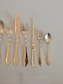 Georg Jensen Antik/Continental Sterling Silver Flatware 48ピース、古いスタンプ付き