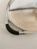 Georg Jensen 椭圆形纯银服务盘，编号251C，带木柄。