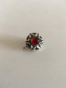 Georg Jensen Silver Brooch No 5 with Red Stone&