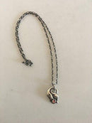 Georg Jensen Sterling Sølv 1999 Årsvedhæng med Rosakvarts og Kæde.