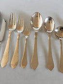 Georg Jensen Sterling Silver Continental Flatware Set for 12 Pers. 140 Pieces