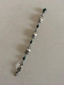 Georg Jensen Sterling Silver Bracelet No 11 with Green Stones