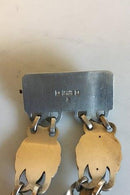 Georg Jensen Sterling Silver Art Nouveau Double Bracelet with Lapiz Lazuli and Silver Stones No 3（ジョージ ジェンセン スターリング シルバー アールヌーボー ダブル ブレスレット ラピスラズリ シルバーストーン