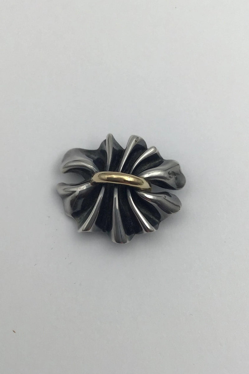 Georg Jensen Sterling Sølv / Guld Broche No 400 Lene Munthe