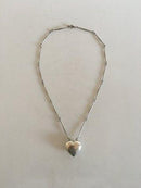 ジョージ ジェンセン スターリング シルバー ネックレス ハート ペンダント No 126B.