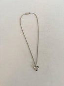 Georg Jensen Sterling Sølv Halskæde med Lille Hjertevedhæng
