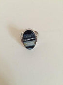 Georg Jensen Sterling Silver Harald Nielsen Ring No 189 Agat Adorned with Agat