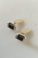 Georg Jensen Sterling Silver Cuff Links with Black Onyx No 202