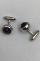 Georg Jensen Sterling Sølv Manchetknapper No 473 Sphere Ametyst