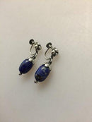 Georg Jensen Sterling Silver and Lapis Lazuli Earrings No 4（ジョージ ジェンセン スターリング シルバー アンド ラピスラズリ イヤリング