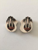 Georg Jensen Sterling Silver Earring with Green Stone No 100A