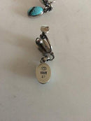 Georg Jensen Sterling Silver Earrings No 17 with Turquoises
