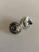 ジョージ ジェンセン スターリング シルバー イヤリング No 66 シンセティック サファイア