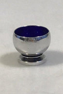 Georg Jensen Sterling Silver Pyramid Egg cup  with blue enamel No 585
