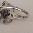 Georg Jensen Sterling Sølv Ring med cabochonslebet synt. blå safir No 39