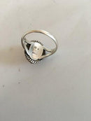 Georg Jensen Sterling Silber Ring mit pfirsichfarbenem Stein Nr. 1
