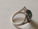 Georg Jensen Sterling Silver Ring with Green Stone No 24