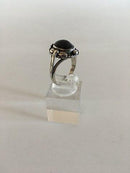 Georg Jensen Sterling Silver Ring No 1 with Mat Changing Blue Stone.