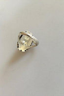 Georg Jensen Sterling Silver Ring No 19 with Clear Green Agate