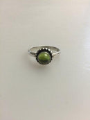 Georg Jensen Sterling Silver Ring No 9B with Clear Green Stone