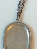 Georg Jensen Sterling Silver Pendant with chain. Blue Enamel motif of Maria and Jesus No 103B