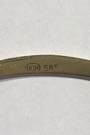 Goldnecklace 14 ct made of 8 slightly curved segments divided by pearls.