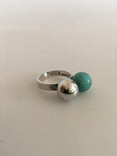 ハンセン リング No.36 グリーンストーン付きスターリングシルバー。