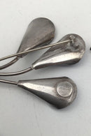 J Tostrup, Norway Sterling Silver Enamel Jewelry Set (Brooch + Earrings)