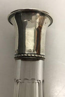 Karaffel i facetslebet krystal glas med sølv krave.